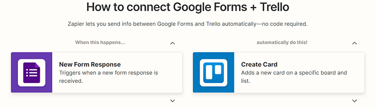 Google Froms zu Trello